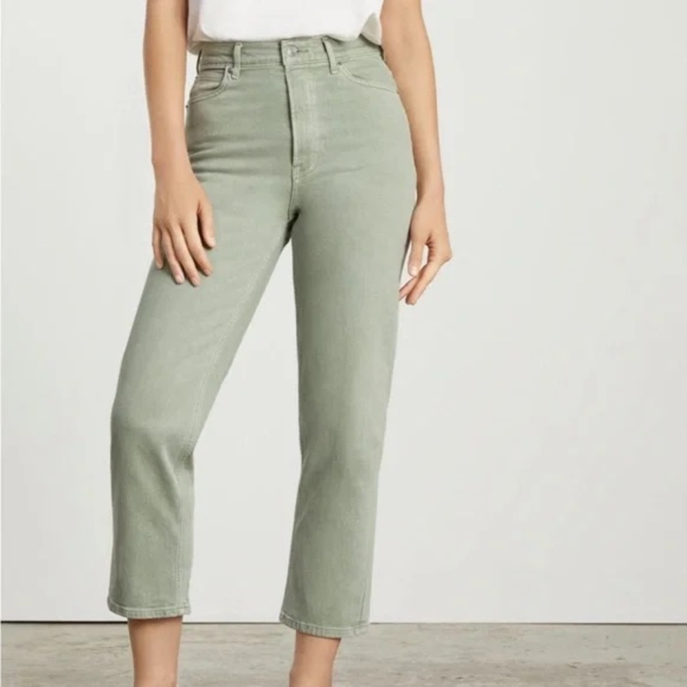 Everlane Way High Jeans | Green/Sage | Size 30 Tall